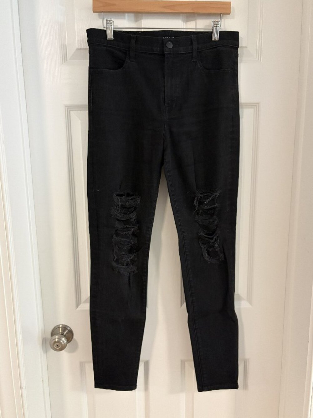 J Brand Distressed Black Jeans, Size 32